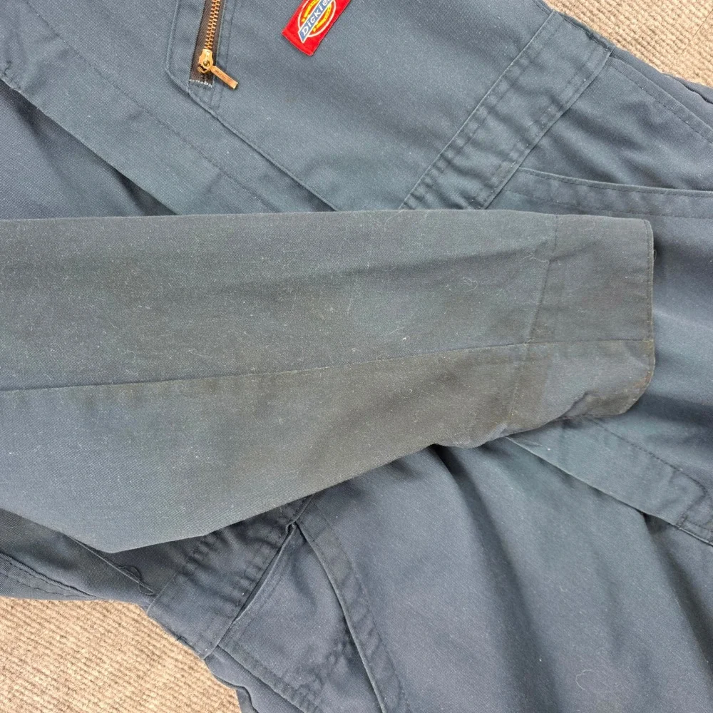 Dickies Mens Navy Blue Long Sleeve Zip Front Utility Workwear Coveralls 40 Reg